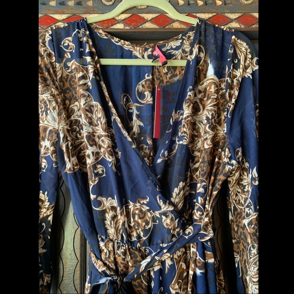 Sheer Navy Maxi Dress. - Picture 2 of 6